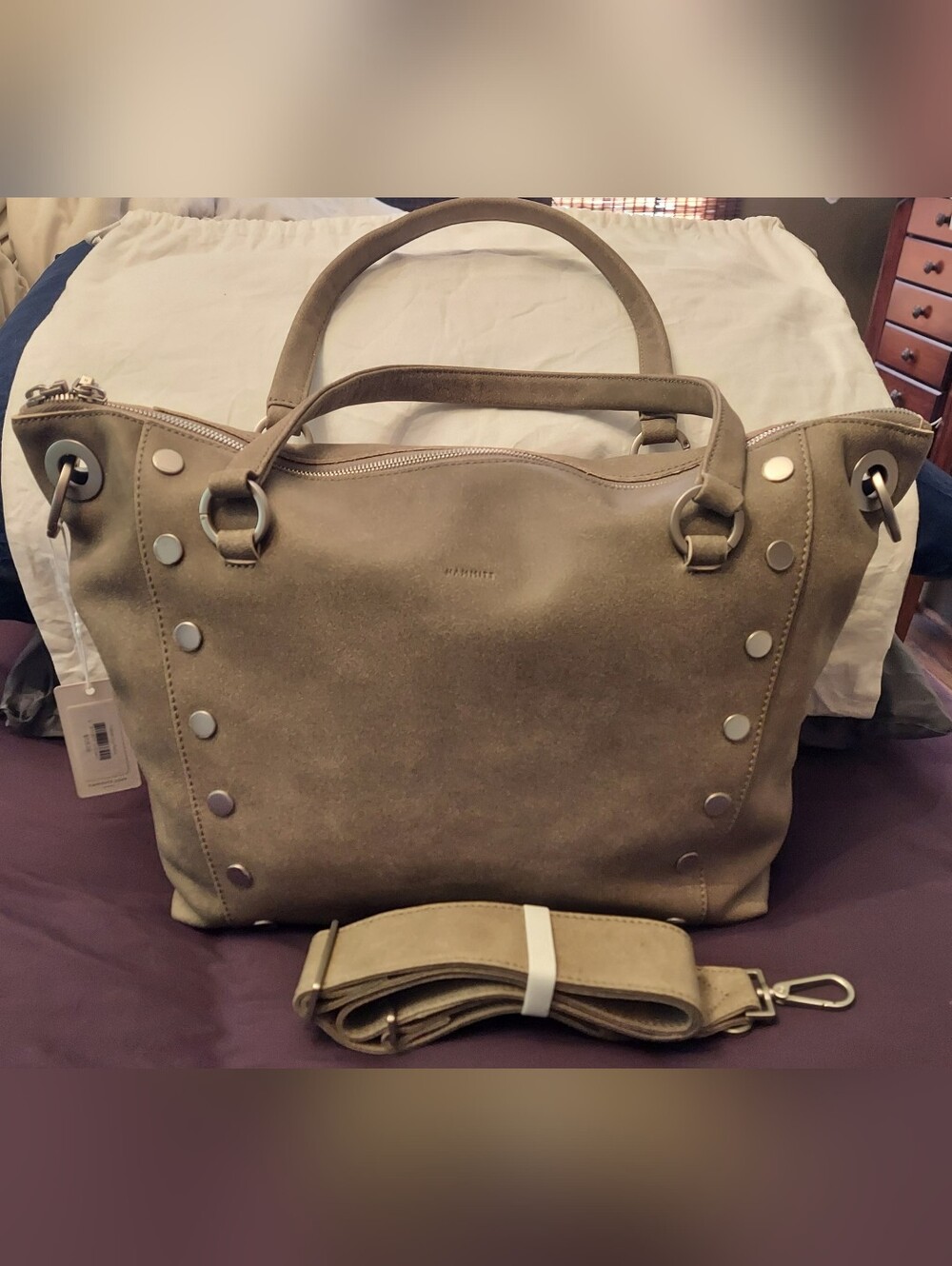 HAMMITT NWT DANIEL LARGE PEWTER/BRUSHED SILVER